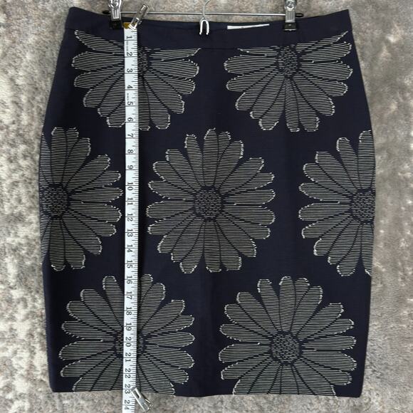 Boden Size 12 Floral Garden Party Skirt A-Line Stretch Cotton Blend Navy - Picture 2 of 9
